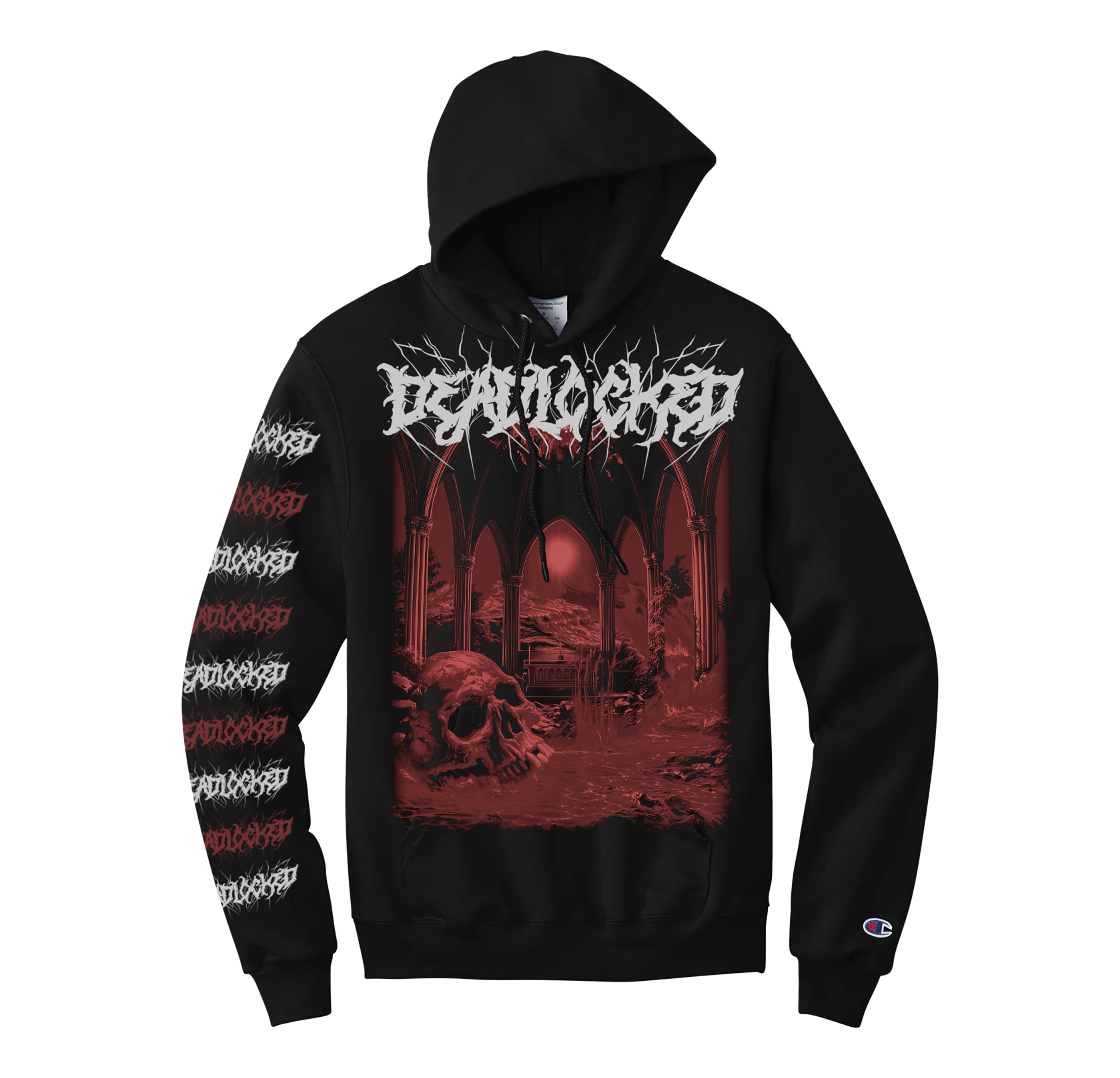 Deadlocked - Red Skull Hoodie
