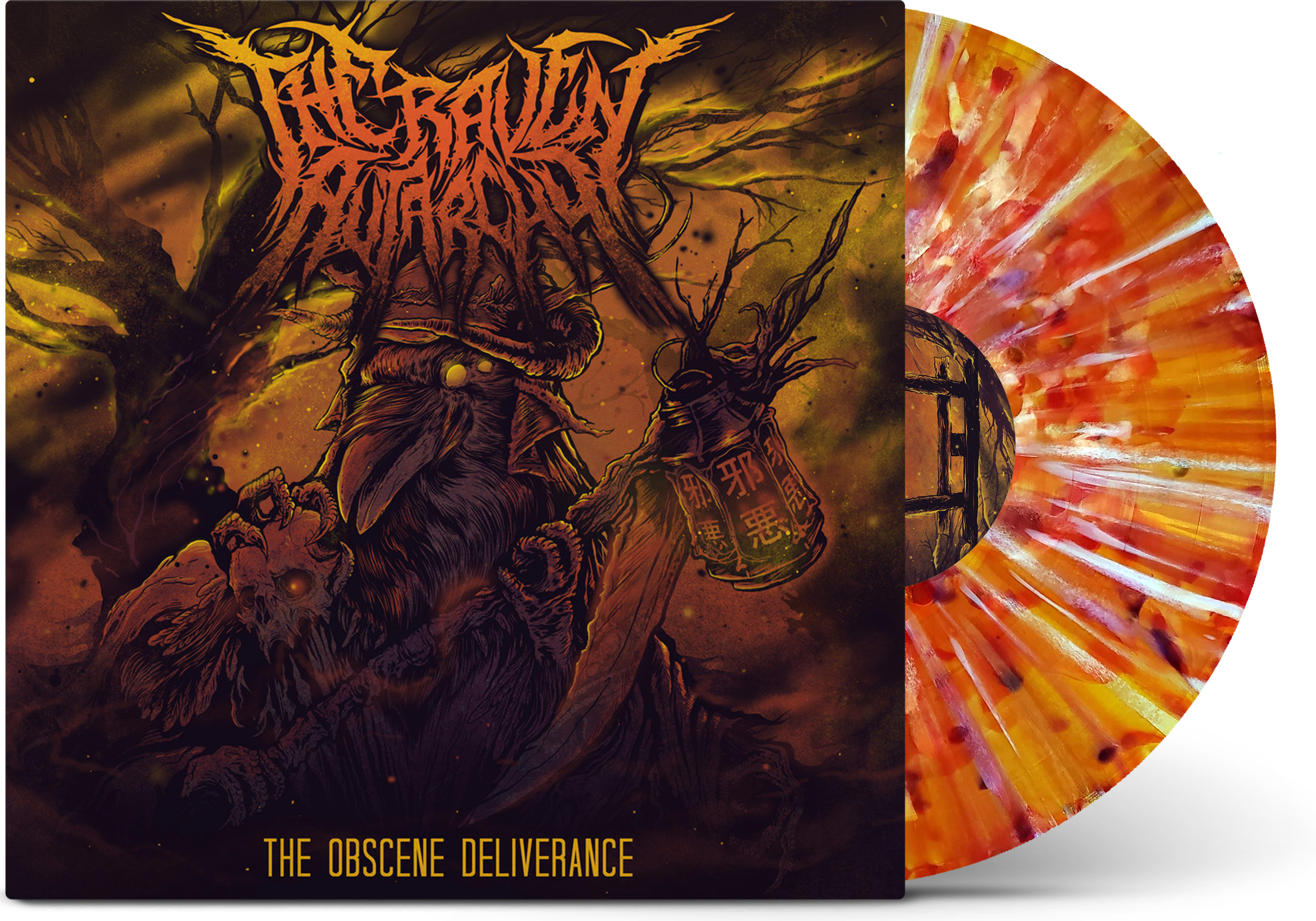 The Raven Autarchy - 'The Obscene Deliverance' Vinyl (A Splattered Cherry Blossom Tree Mystery)